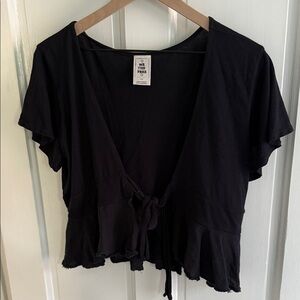 Free people black tee blouse